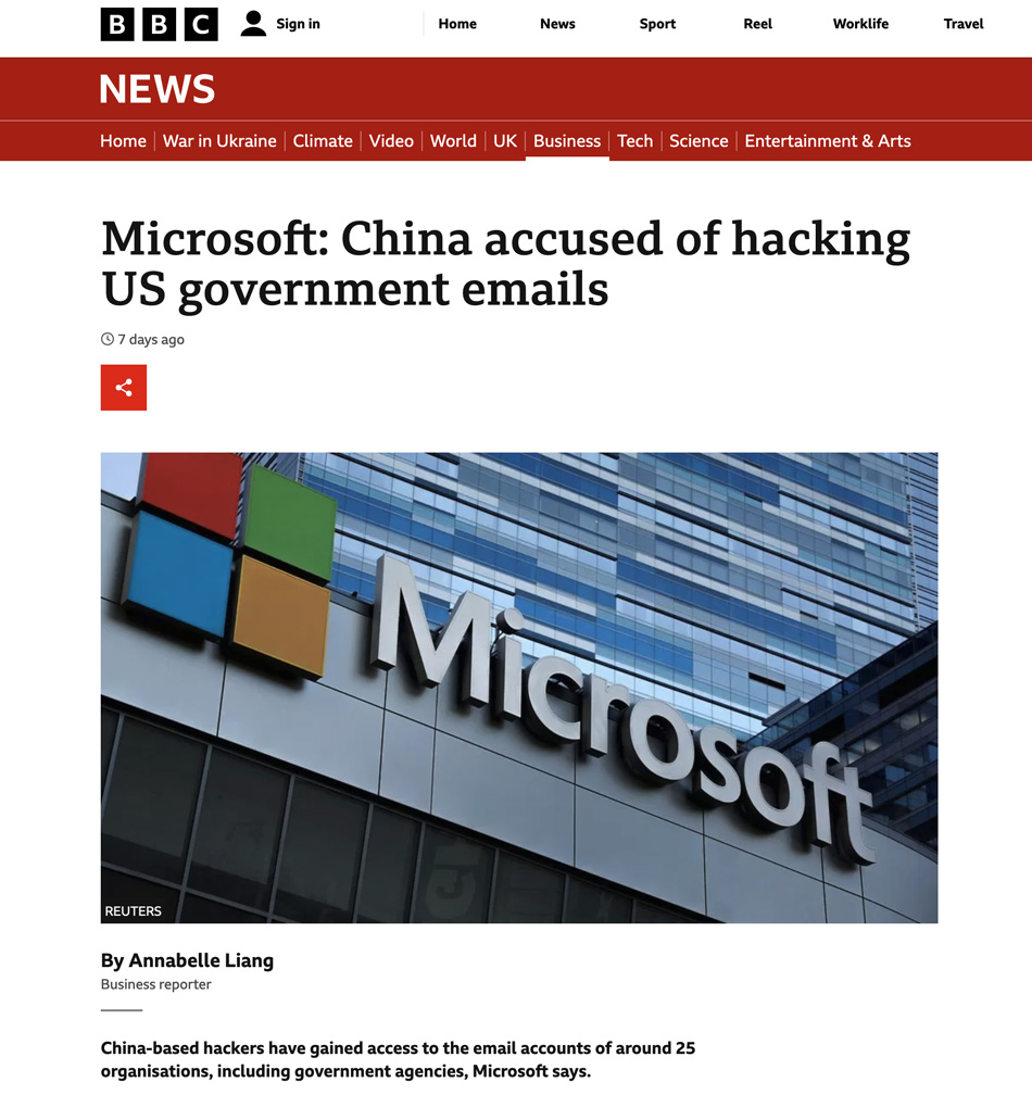Screenshot of Microsoft- China accused of hacking US government emails article on BBC.jpg
